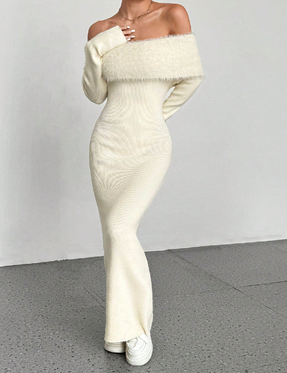 Rochie lunga SHEIN, ecru