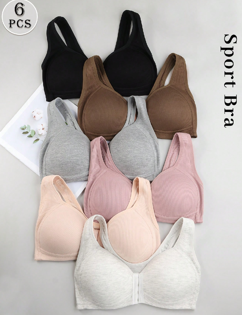 Set bustiere 6 bucati SHEIN, mix culori