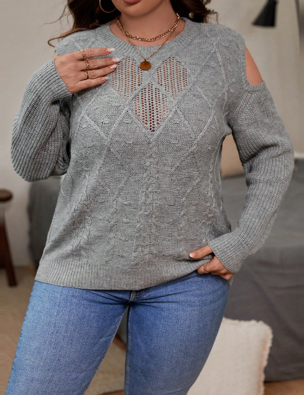 Bluza SHEIN CURVE, gri