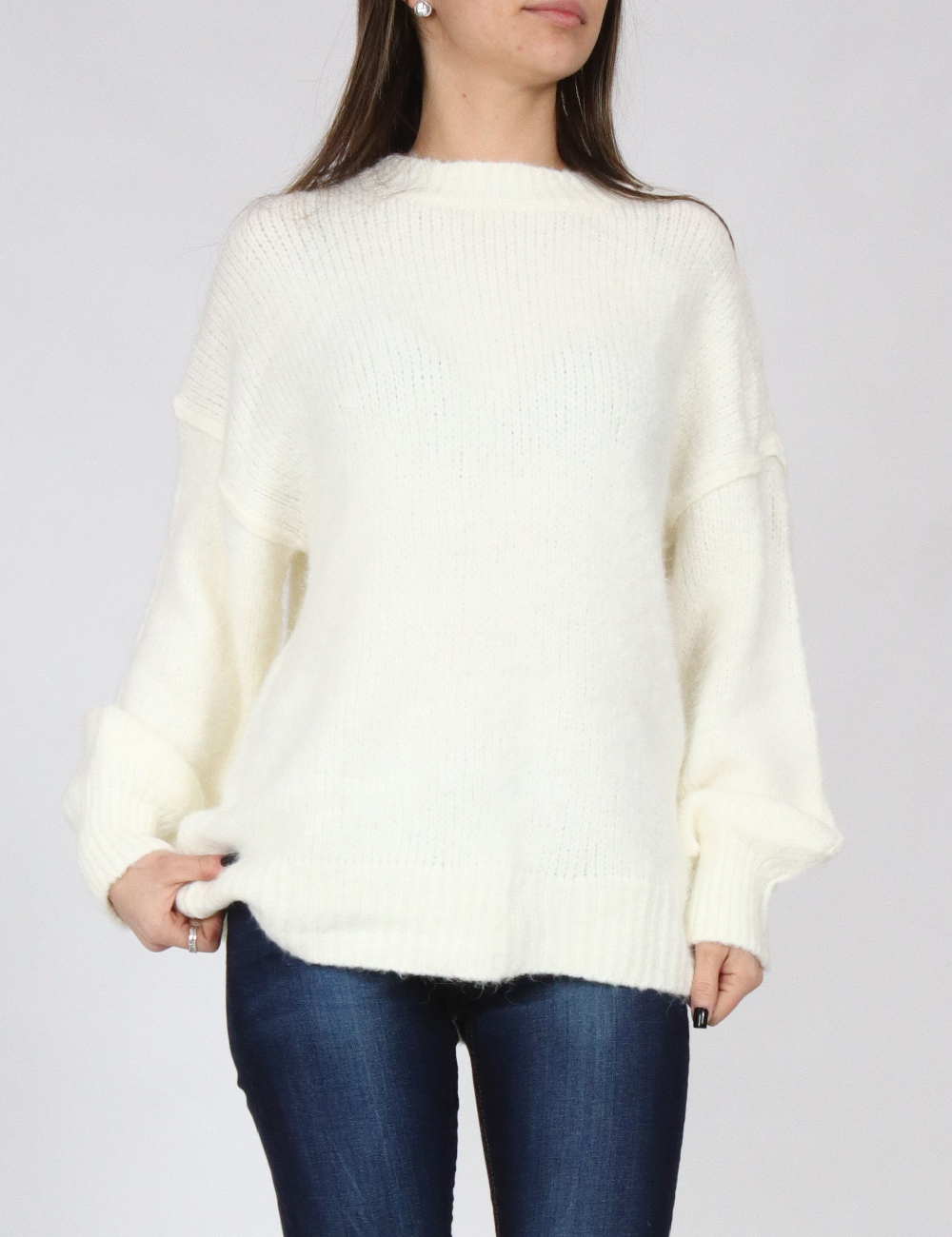 Pulover Bershka, ecru