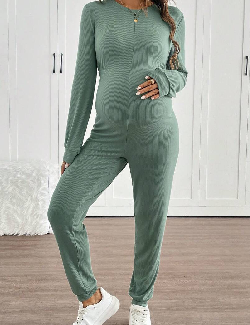 Salopeta SHEIN Maternity, verde