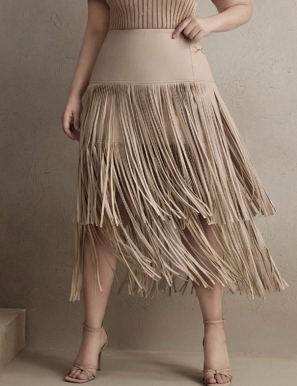 Fusta SHEIN CURVE, bej