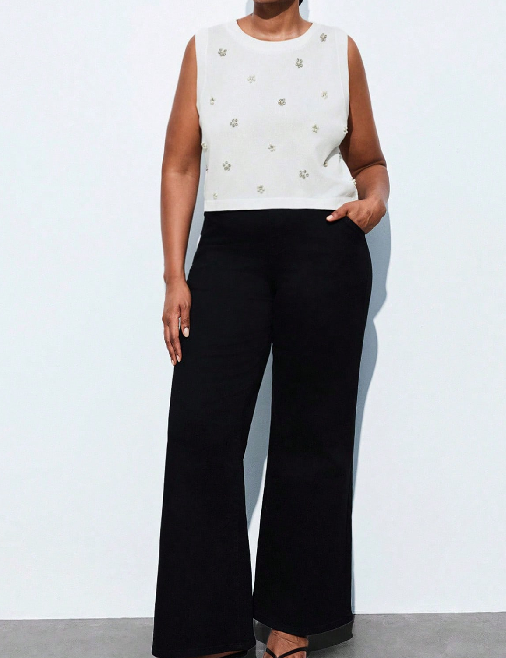 Top SHEIN CURVE, alb