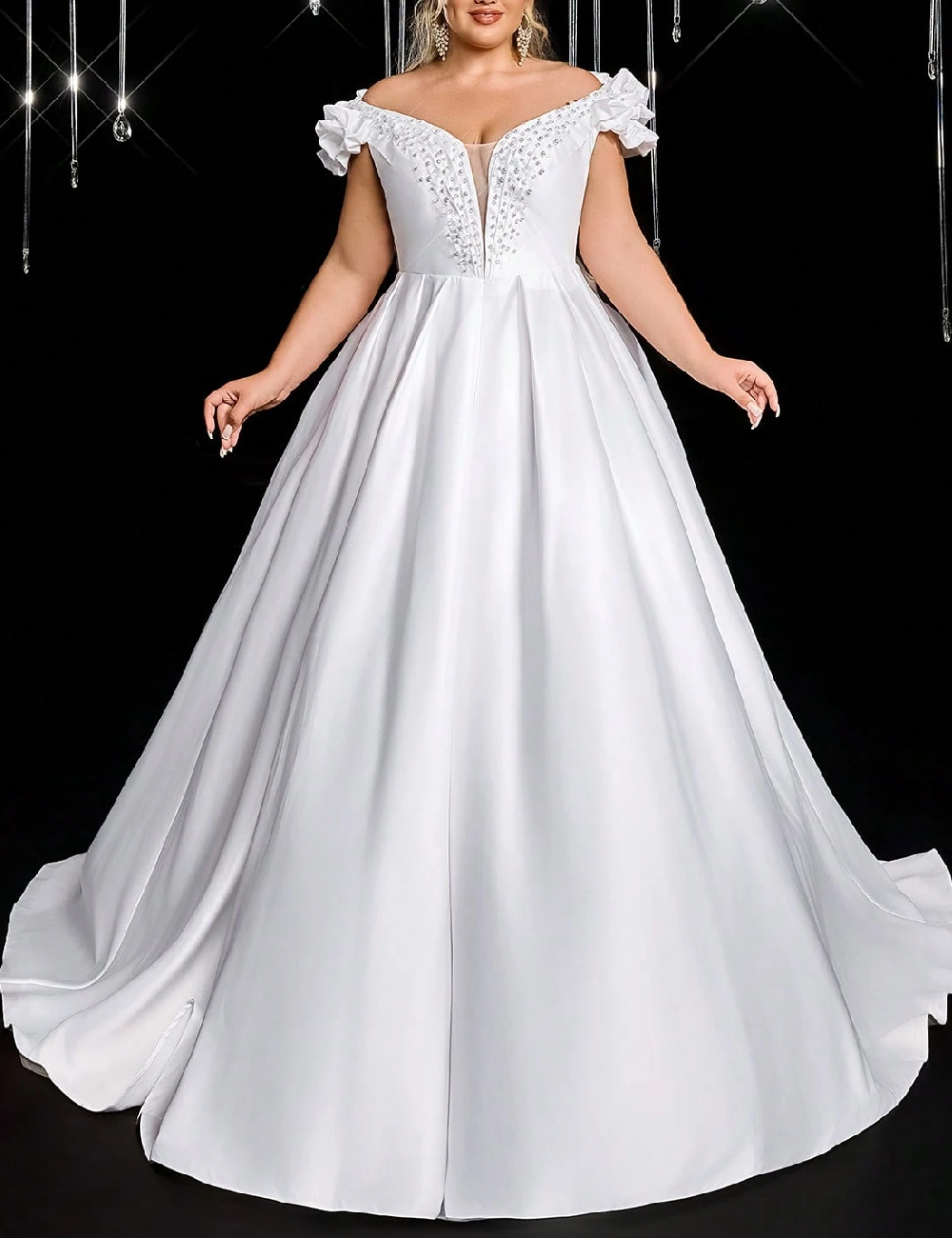 Rochie lunga SHEIN CURVE, alb