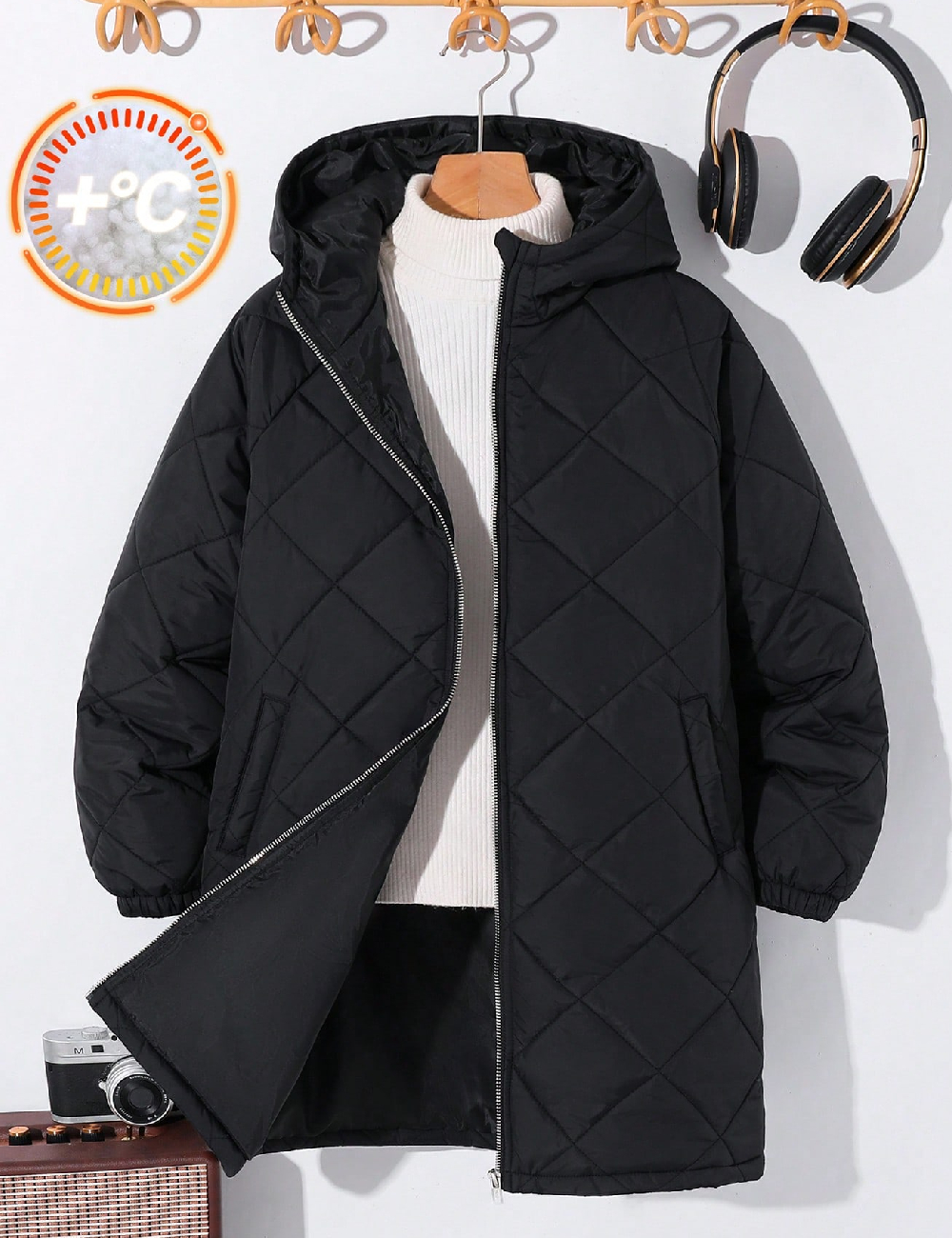 Geaca Shein Kids, negru