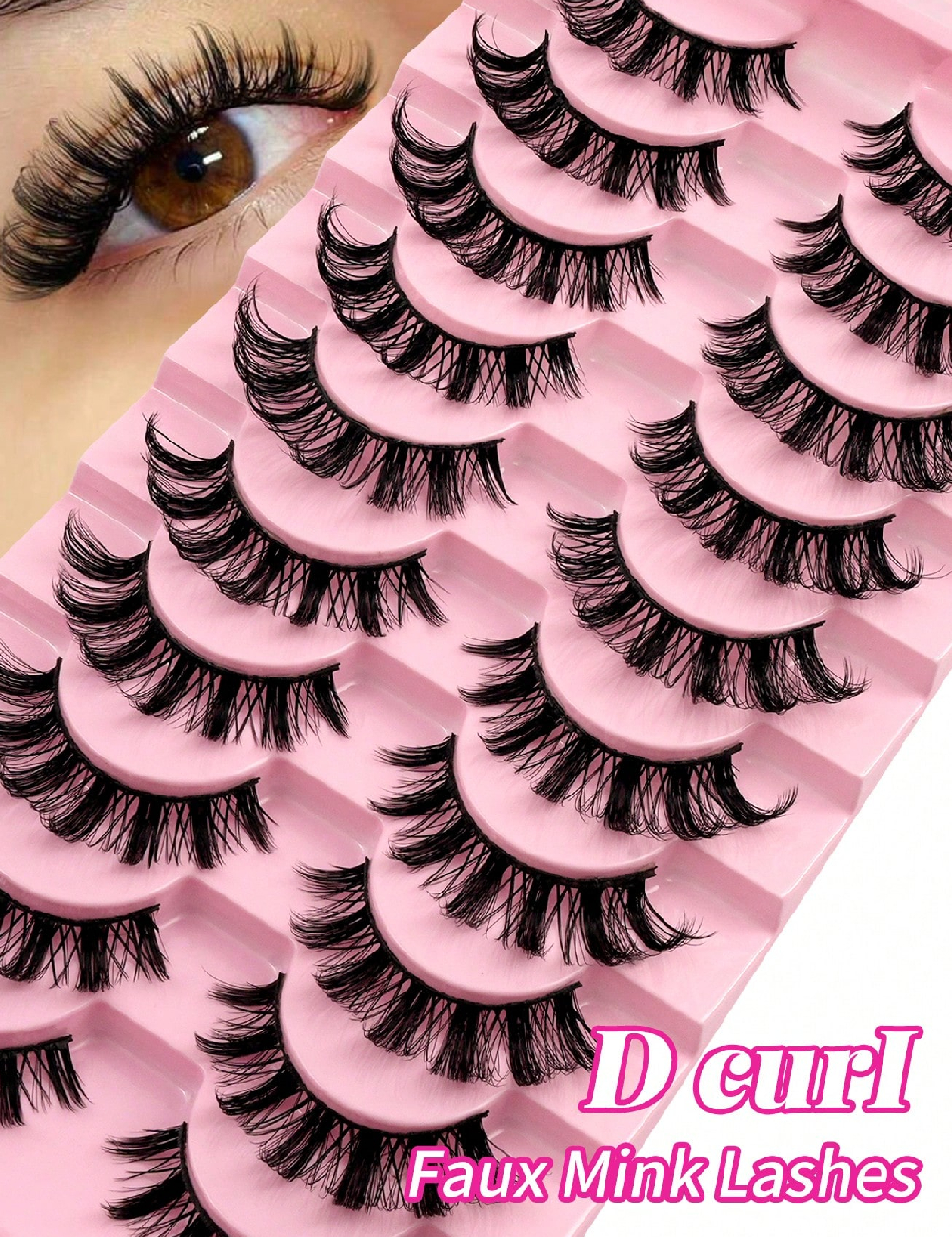 Gene false 10 perechi SHEIN, negru