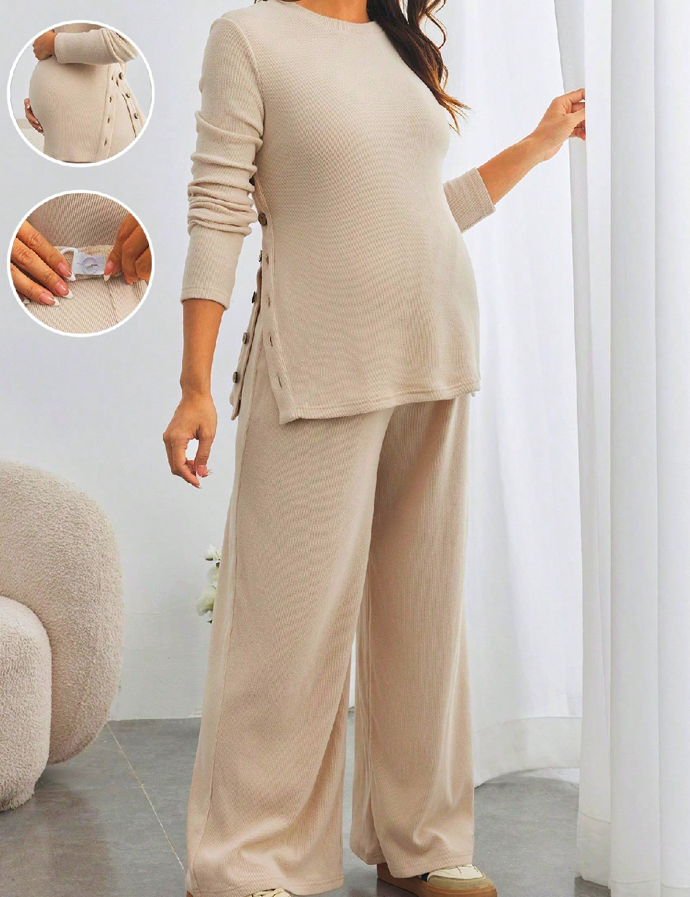 Compleu SHEIN Maternity, crem