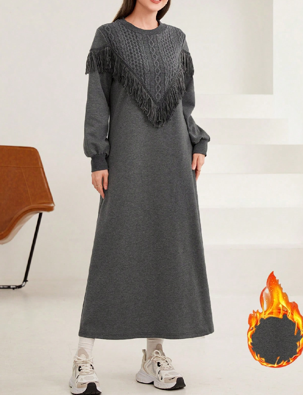 Rochie lunga SHEIN, gri