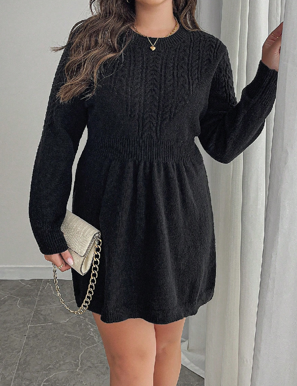 Rochie scurta SHEIN CURVE, negru