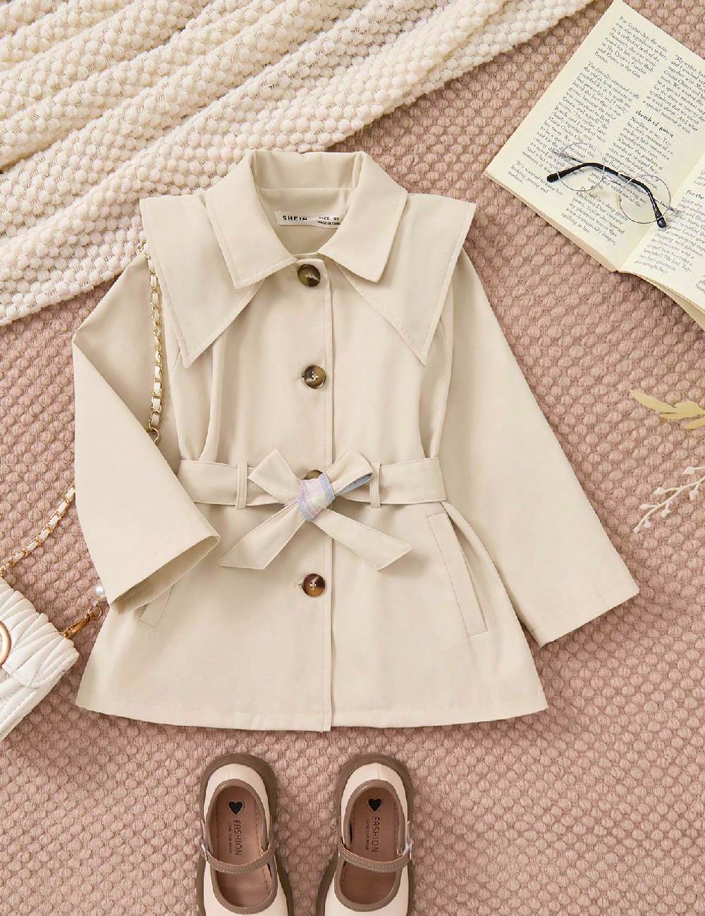 Trench Shein Kids, crem