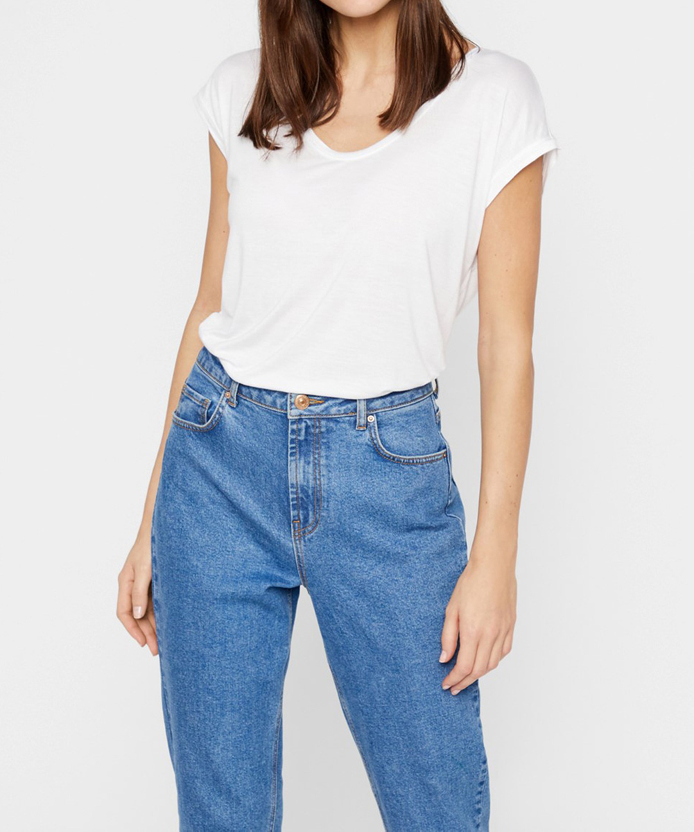 Tricou Pieces, alb, M