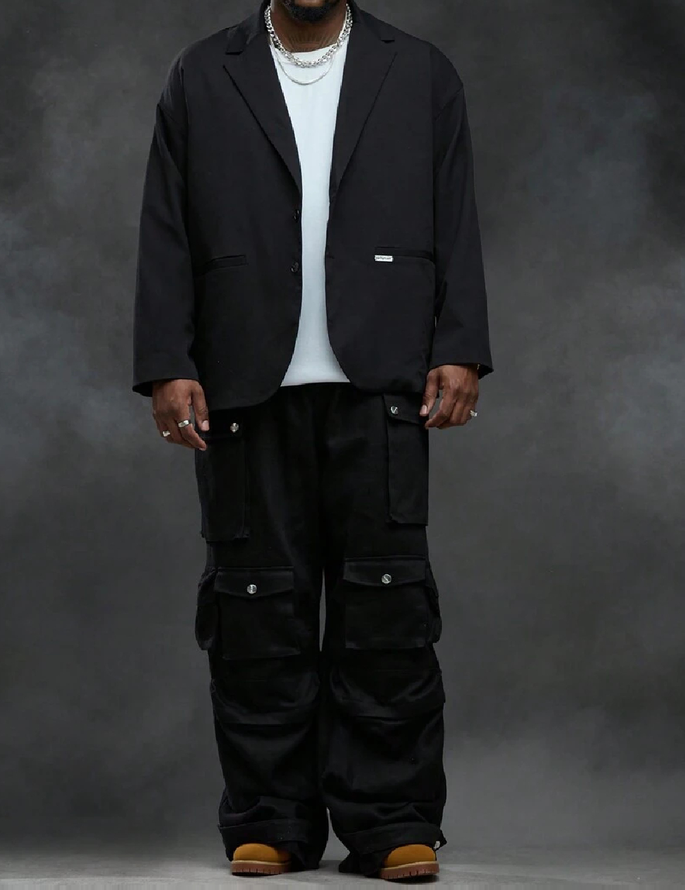 Sacou SHEIN Plus Size Men, negru