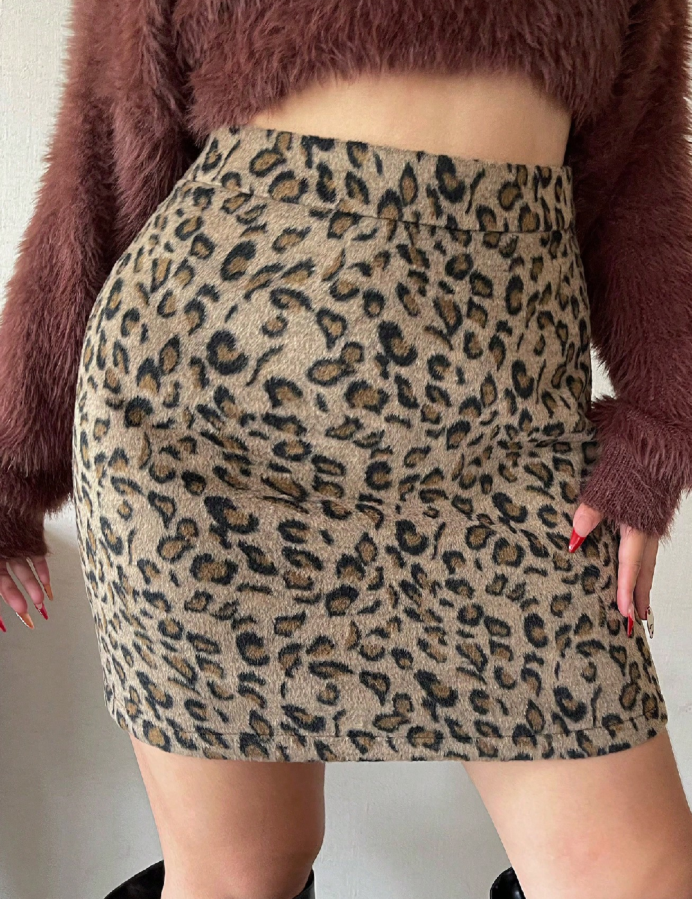 Fusta SHEIN CURVE, animal print