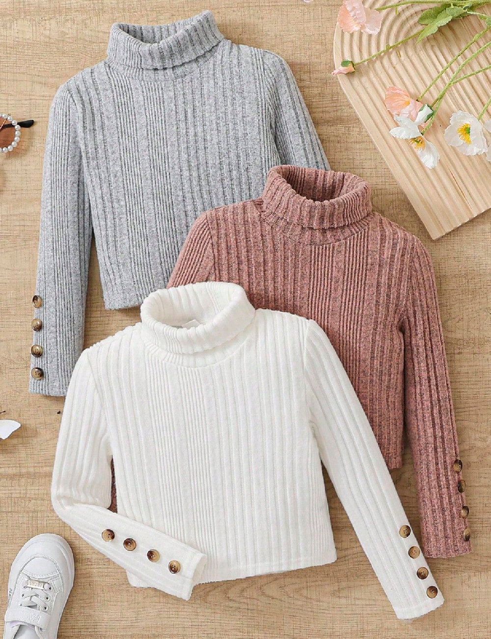 Set bluze 3 bucati Shein Kids, mix culori