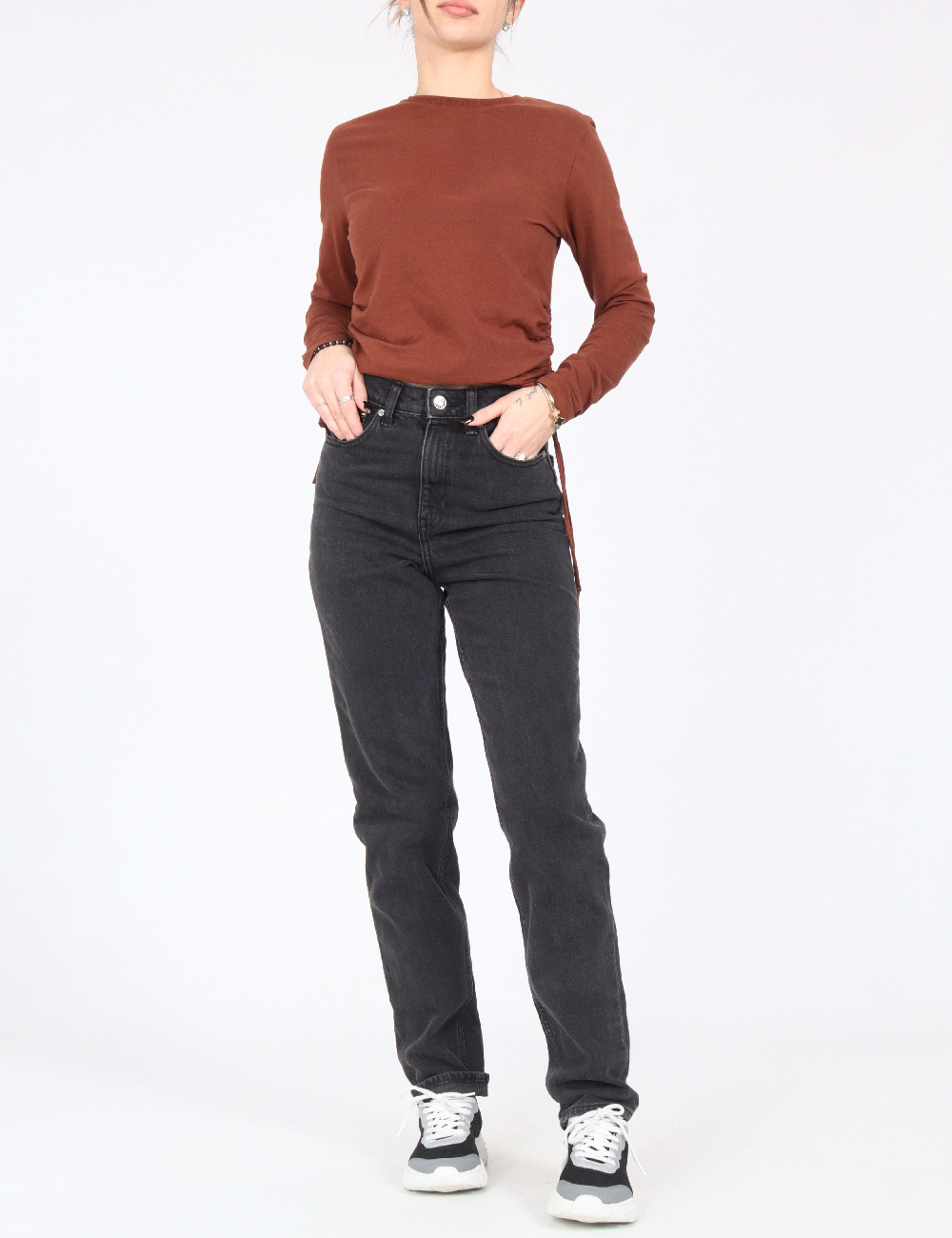 Blugi ASOS, gri inchis