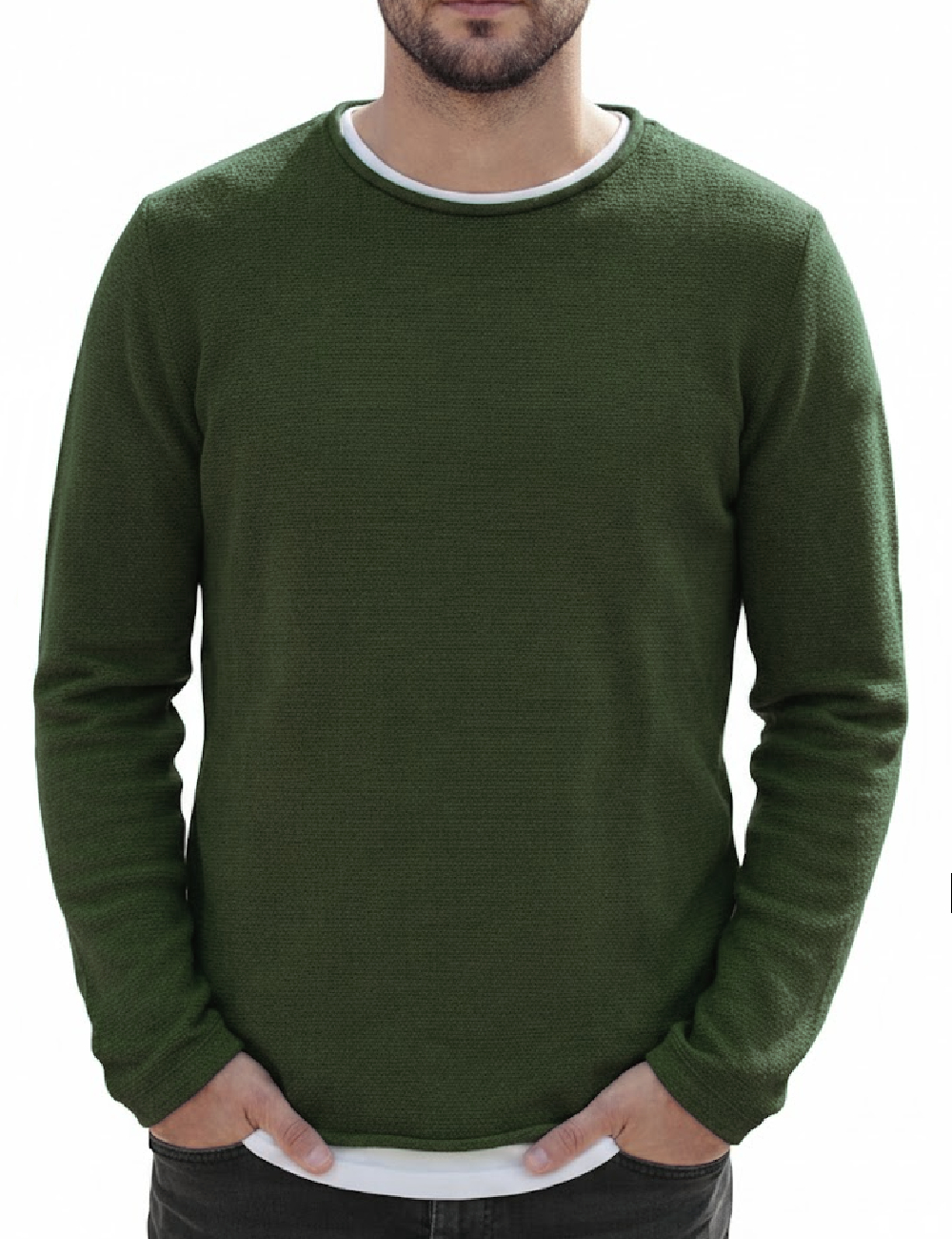 Bluza Pull&Bear, kaki