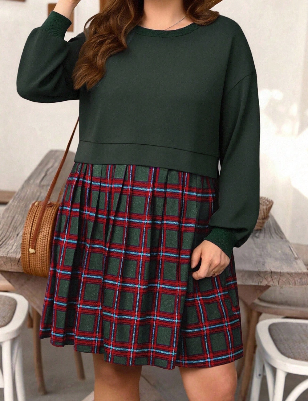 Rochie scurta SHEIN CURVE, verde