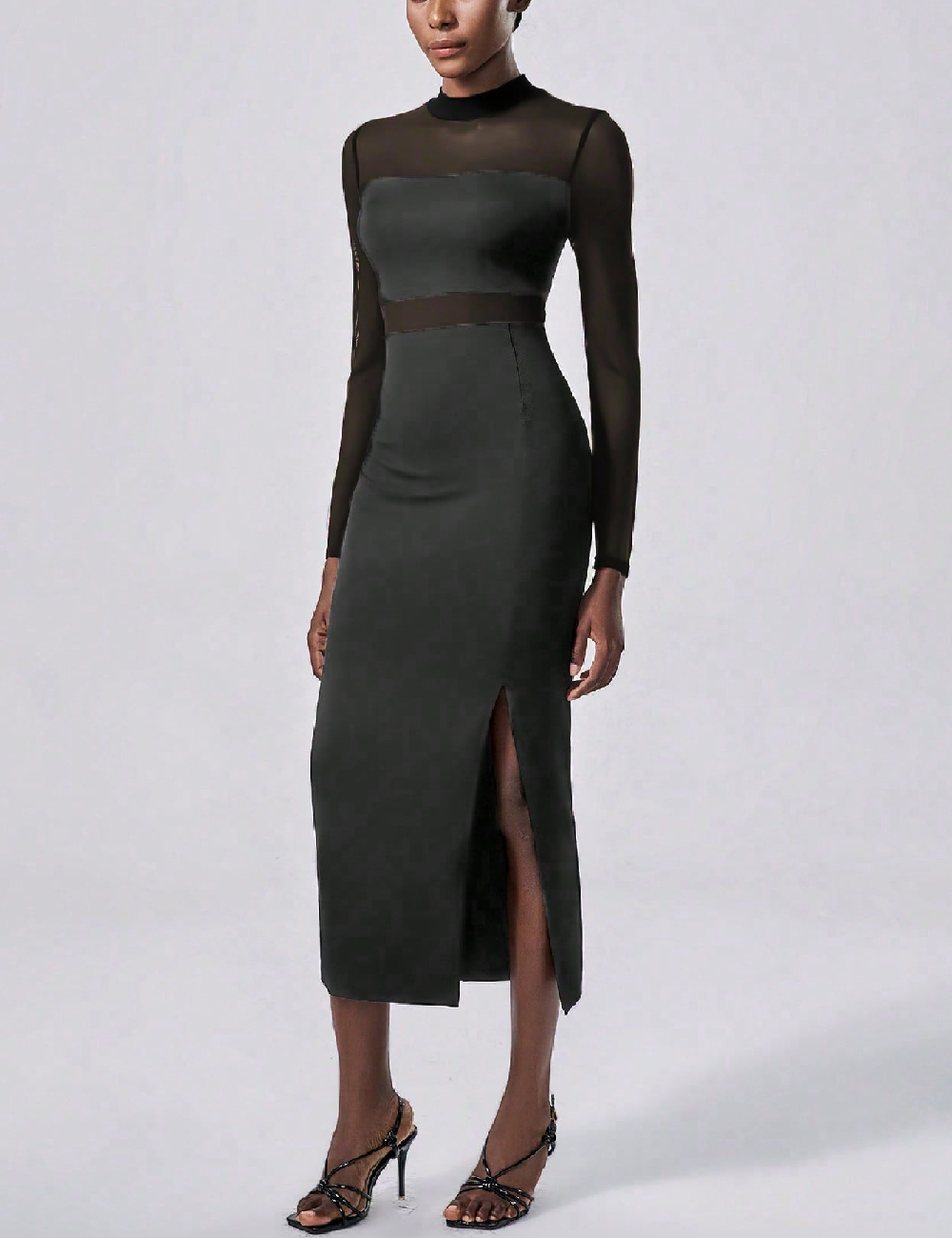 Rochie medie SHEIN, gri inchis