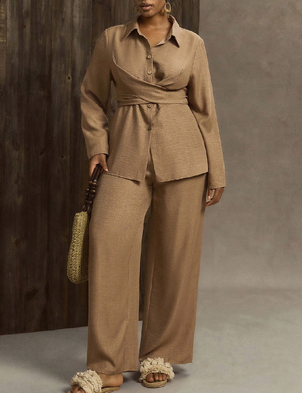 Compleu SHEIN CURVE, maro