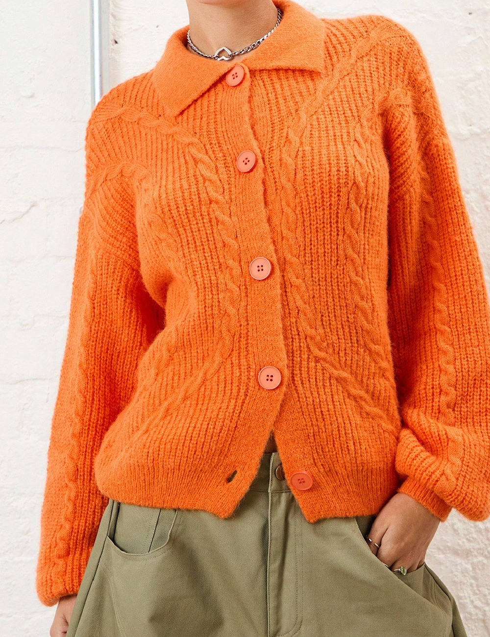 Cardigan SHEIN, portocaliu