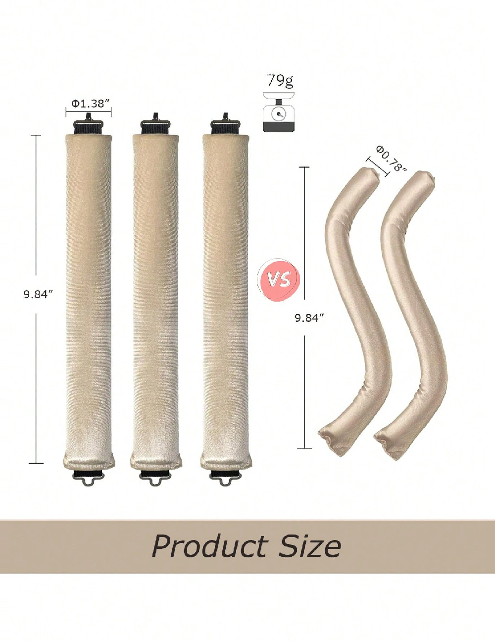 Set ondulatoare fara caldura 3 bucati SHEIN, crem