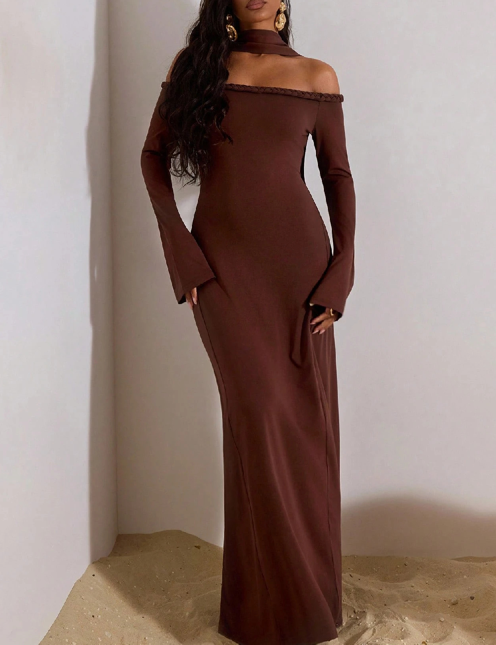 Rochie lunga SHEIN, maro