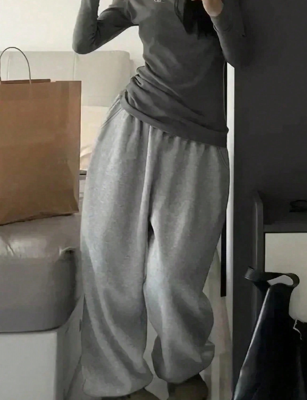 Pantaloni Shein Kids, gri