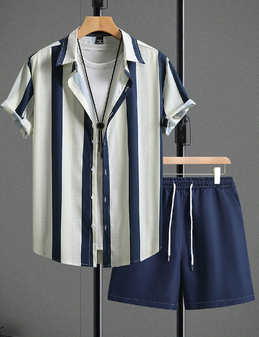 Compleu SHEIN, ecru/bleumarin