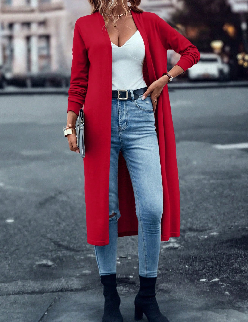 Cardigan SHEIN, rosu