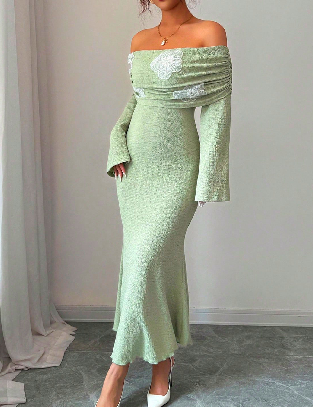 Rochie lunga SHEIN, verde