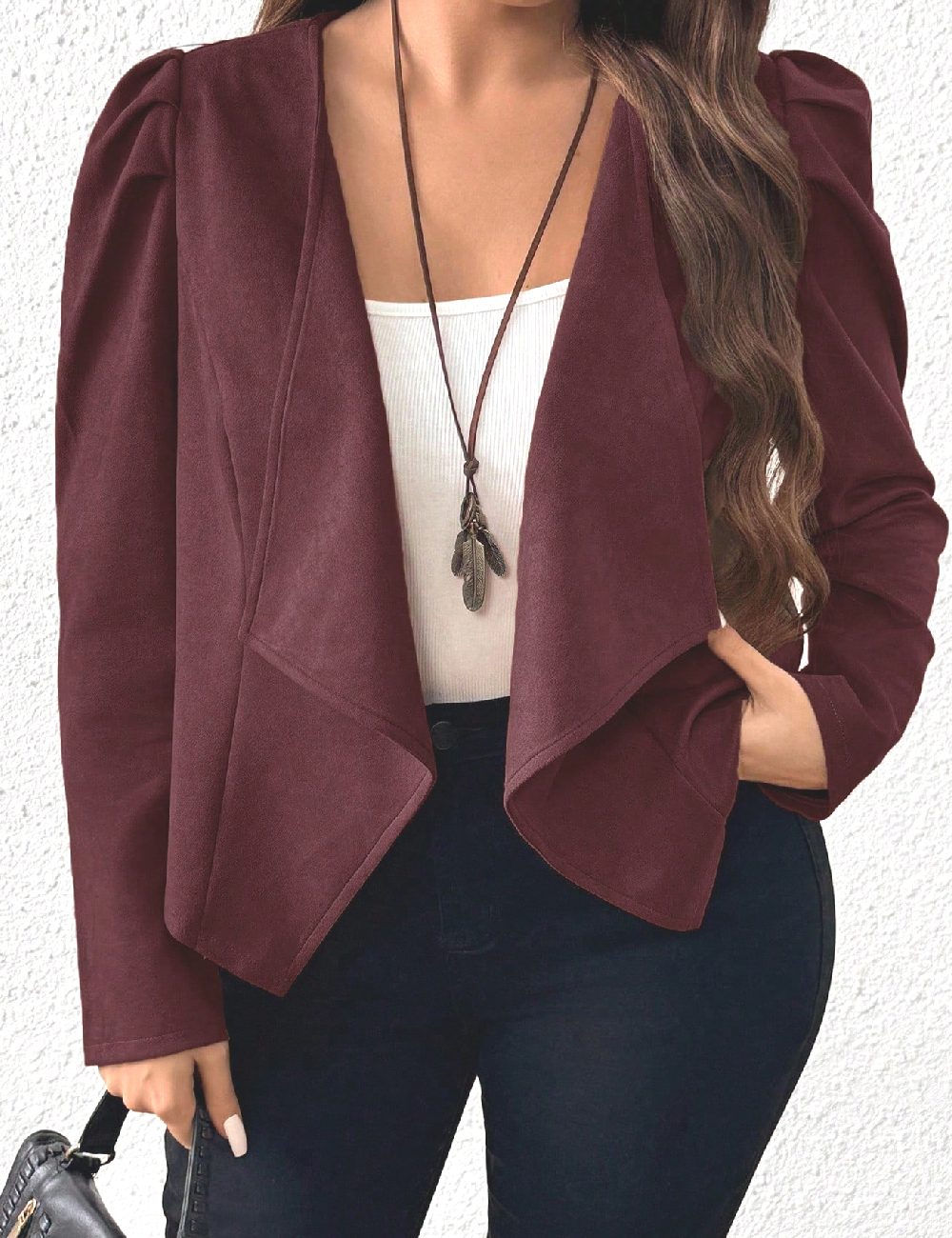 Blazer SHEIN CURVE, visiniu