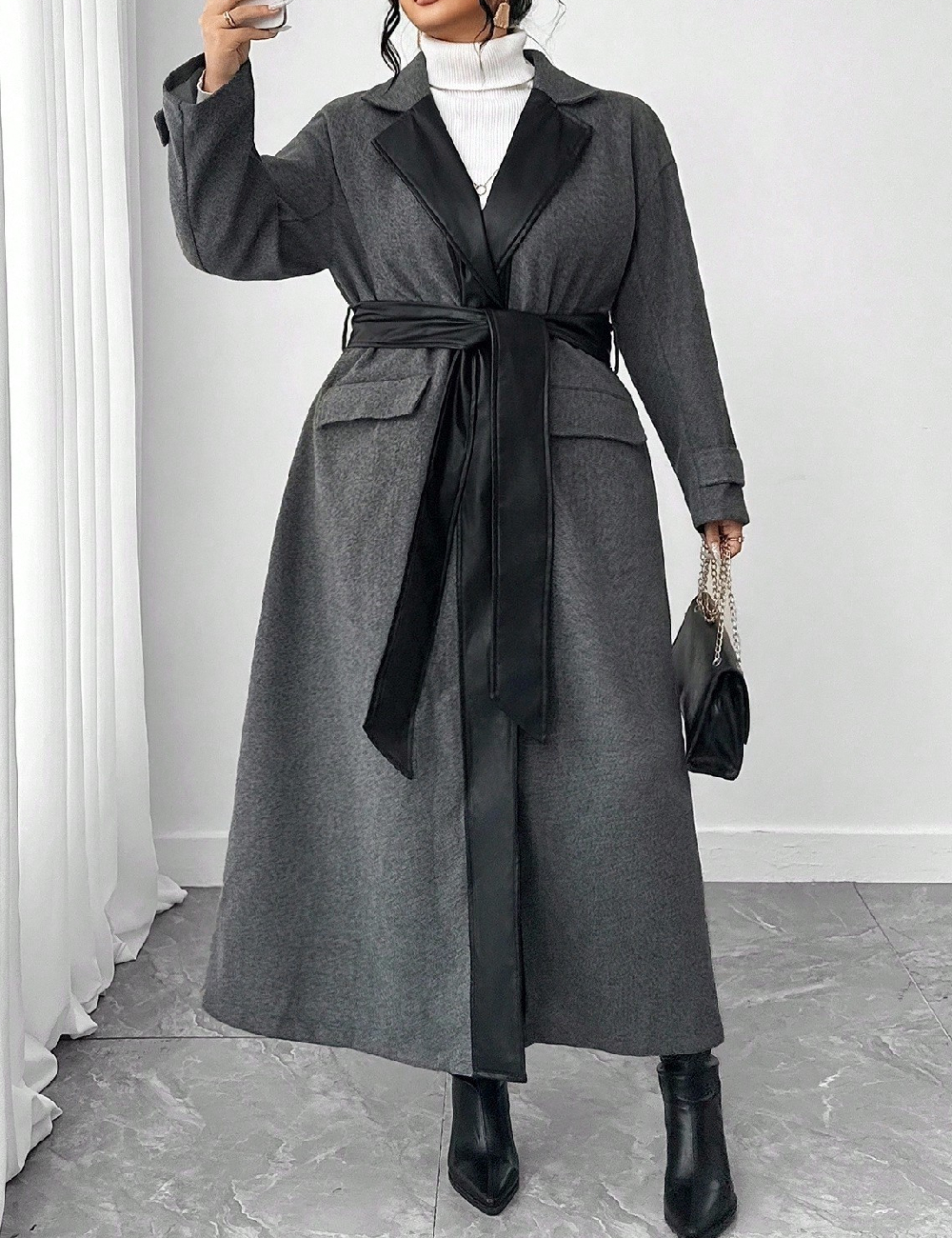 Palton SHEIN CURVE, gri