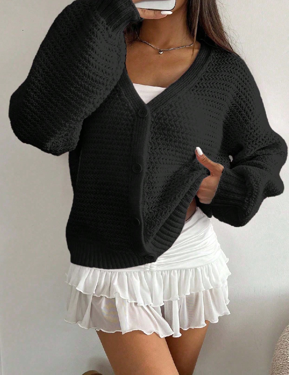 Cardigan SHEIN, negru