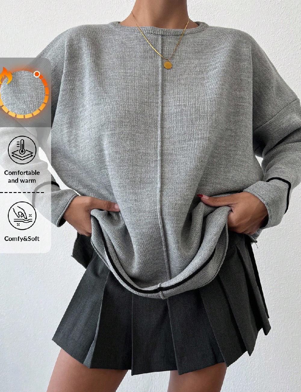 Bluza Oversize SHEIN, gri