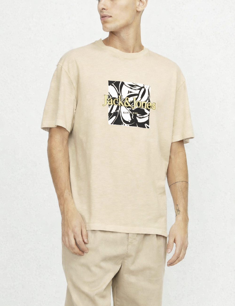 Tricou Jack&Jones, crem