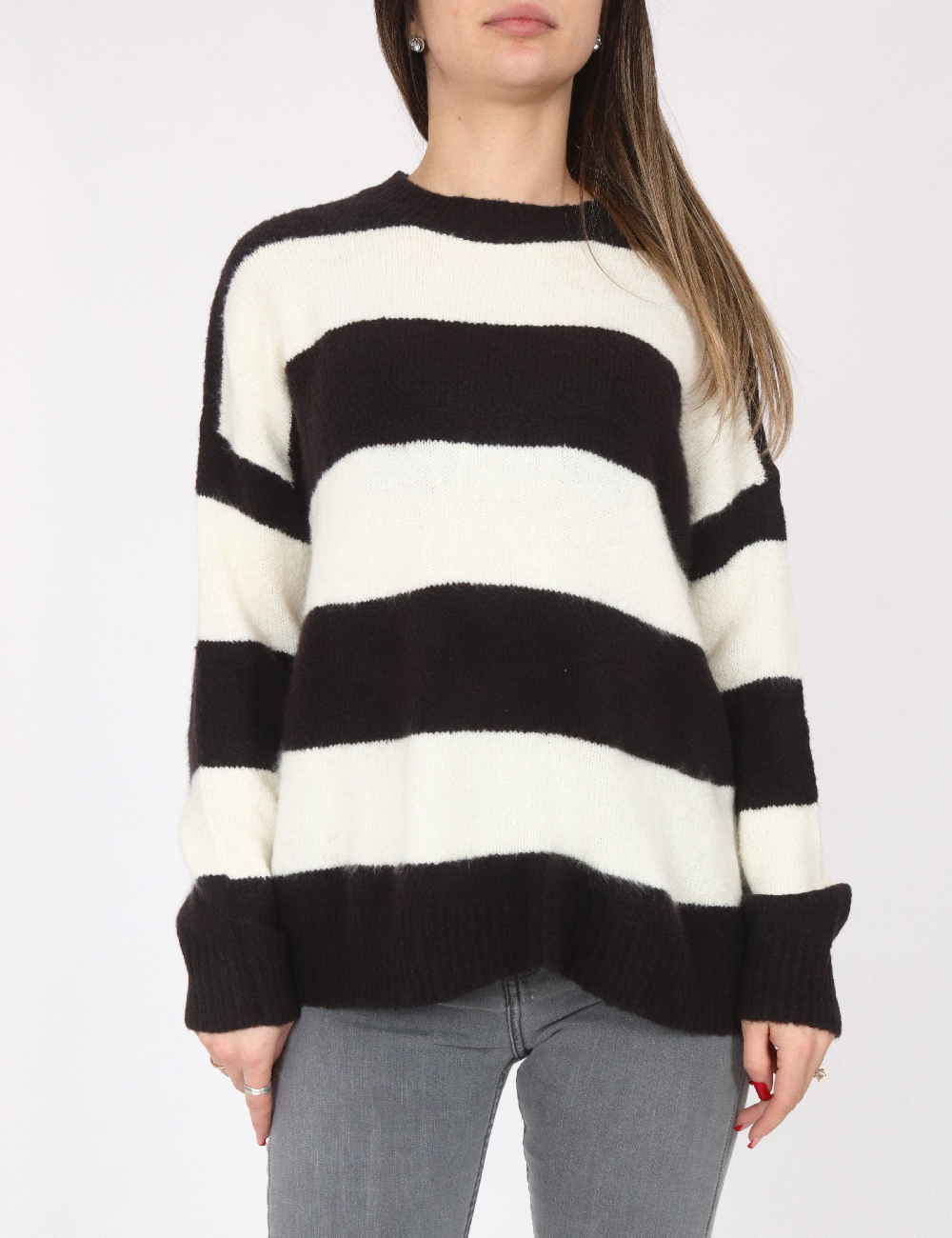 Pulover Bershka, alb/negru