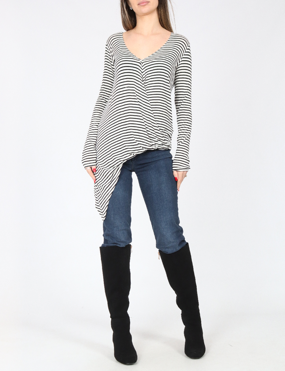 Bluza Bershka, alb/negru