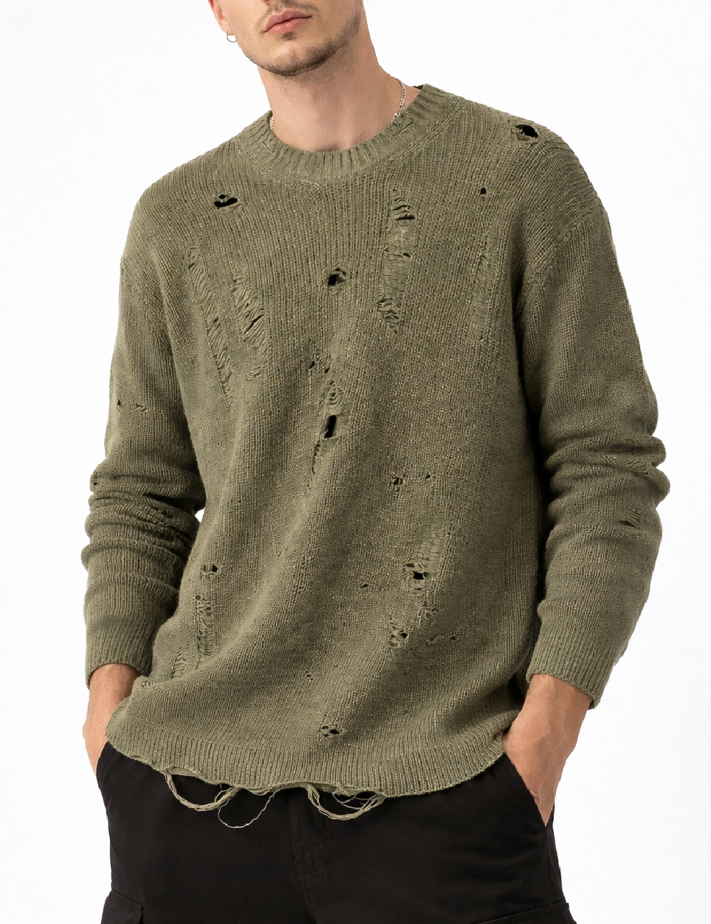 Pulover Oversize Bershka, verde