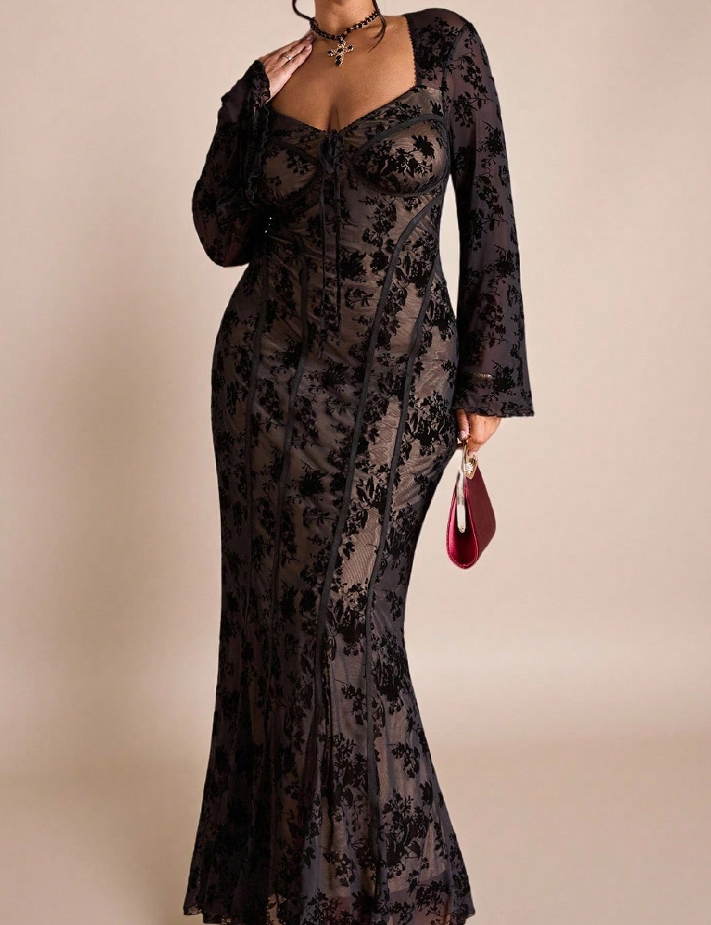 Rochie lunga SHEIN CURVE, negru