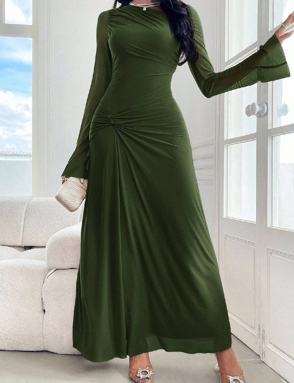 Rochie lunga SHEIN, verde