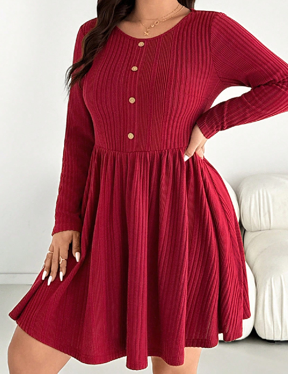 Rochie scurta SHEIN CURVE, rosu