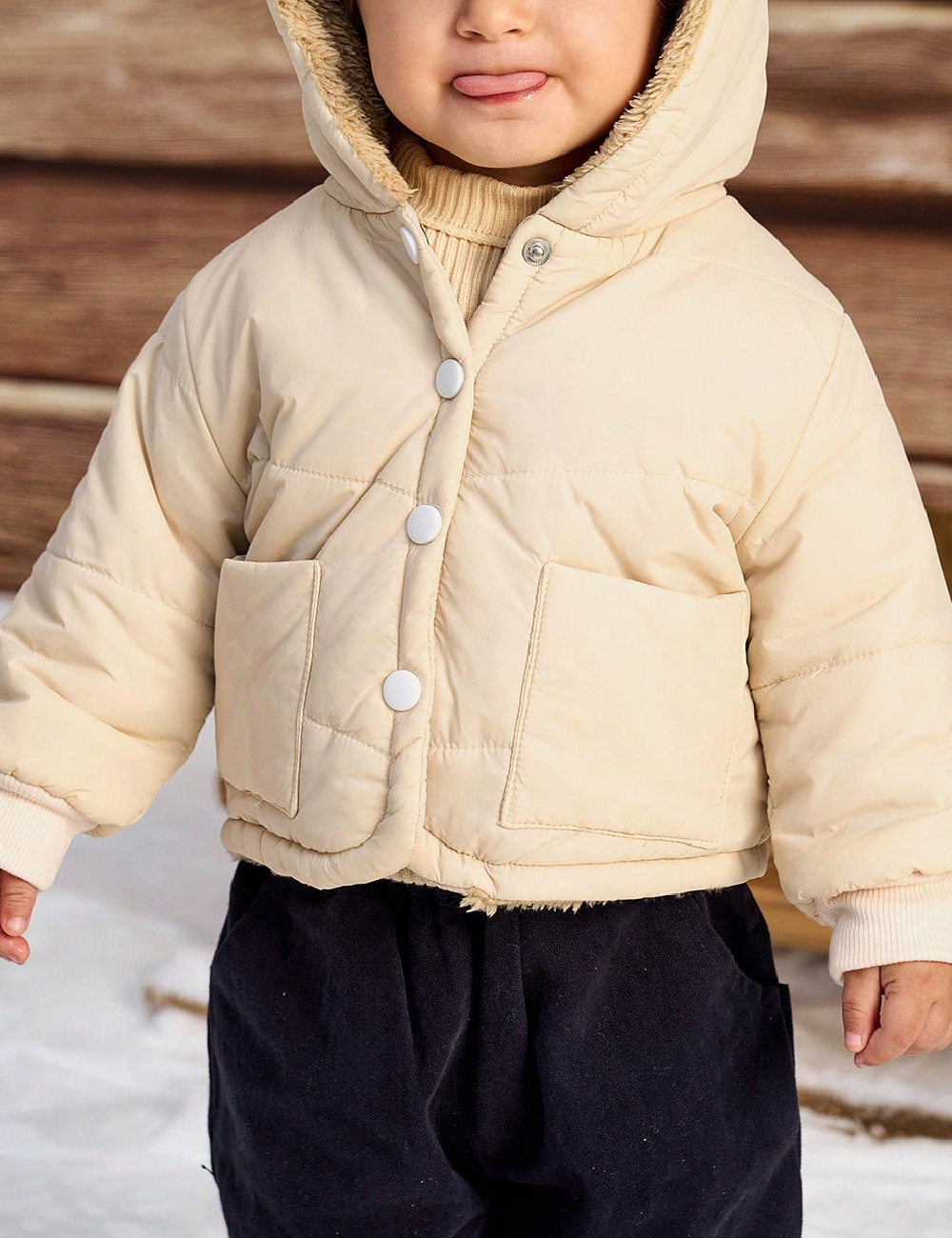 Geaca Shein Kids, crem