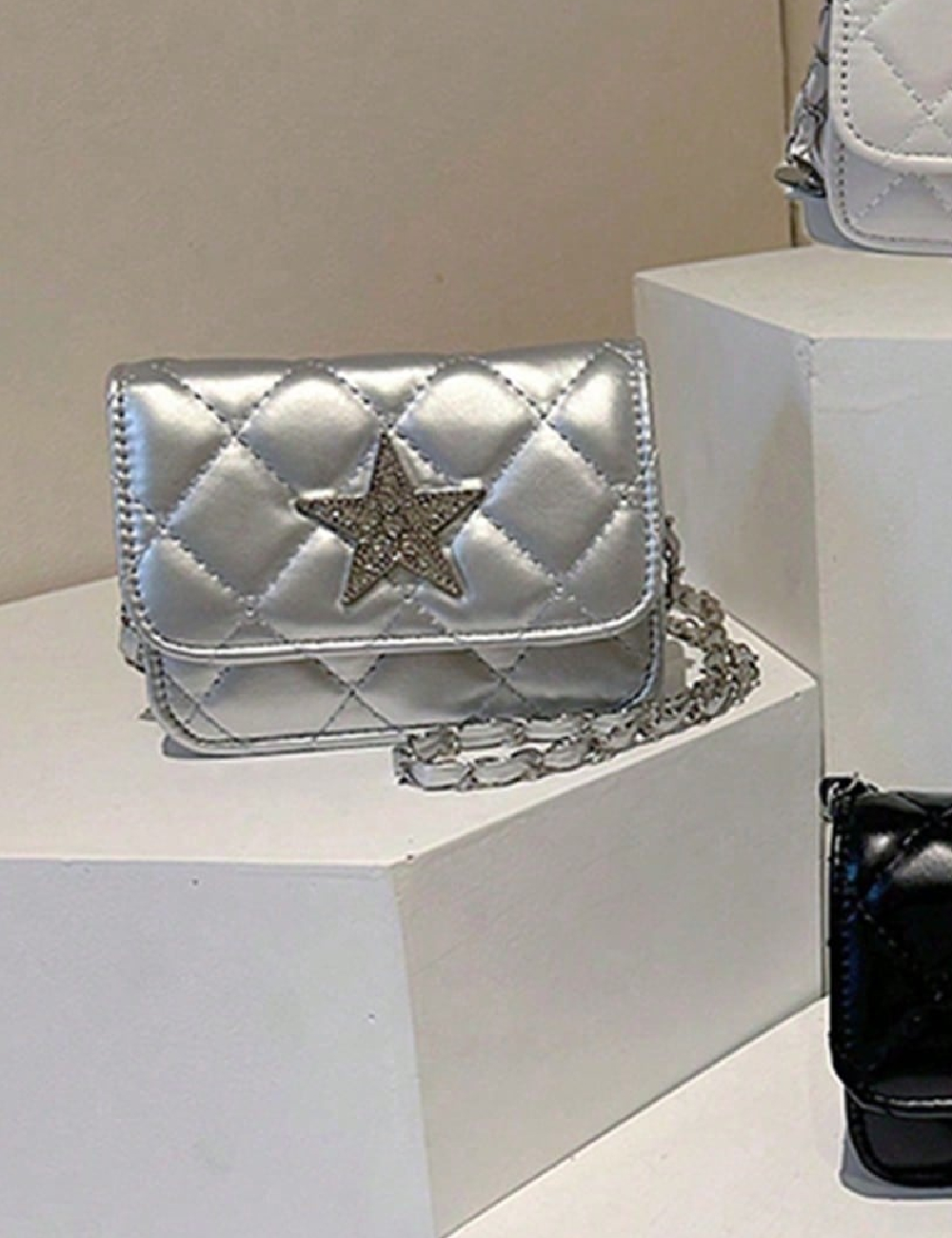 Mini Geanta Shein Kids, argintiu