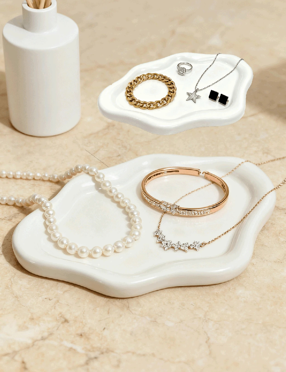 Set tavite 2 bucati SHEIN, alb