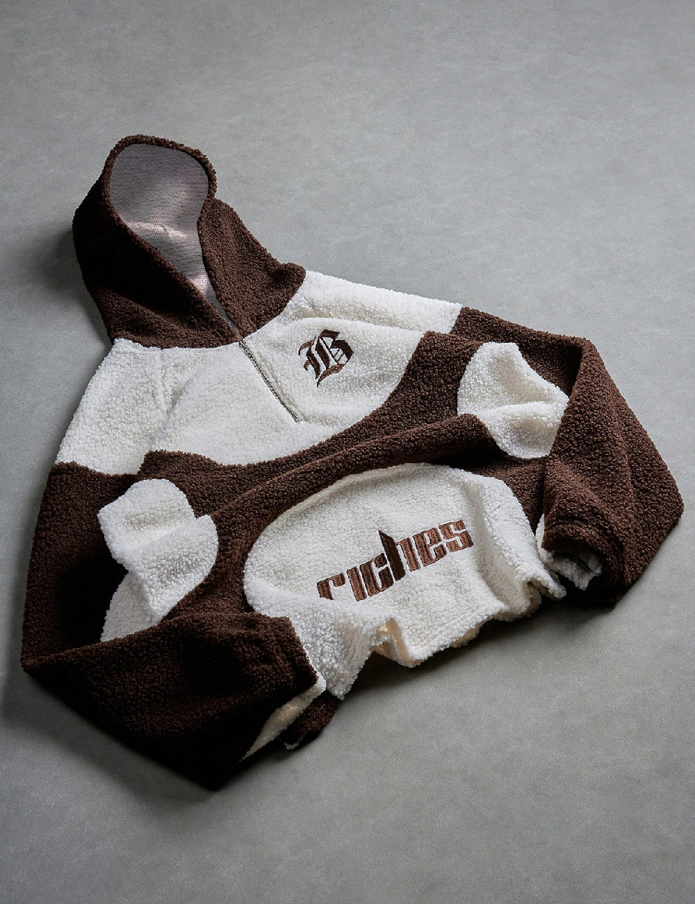 Hanorac SHEIN, alb/maro