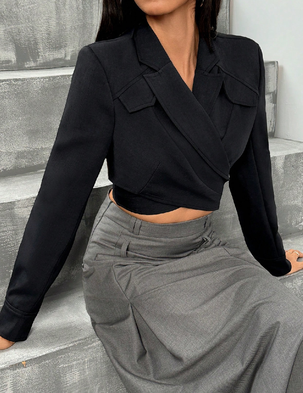 Sacou SHEIN, bleumarin inchis