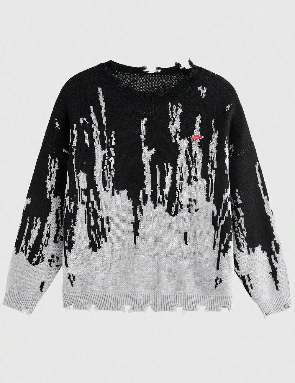 Pulover SHEIN Plus Size Men, negru/gri