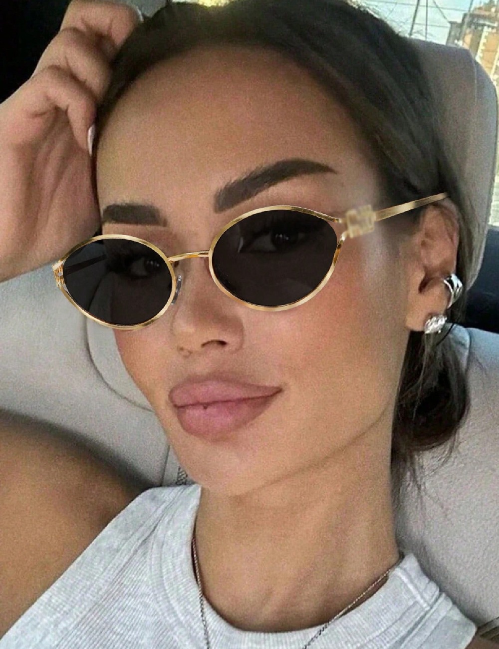 Ochelari de soare SHEIN, negru/auriu