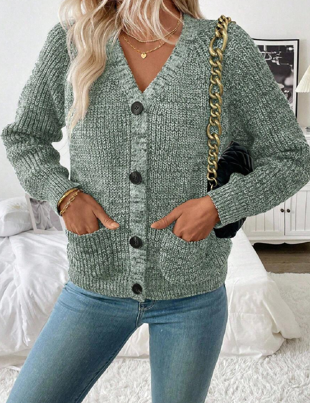 Cardigan SHEIN, verde