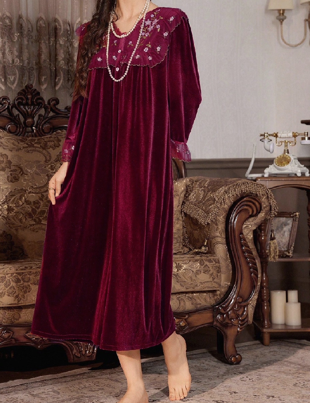 Rochie de noapte SHEIN, visiniu